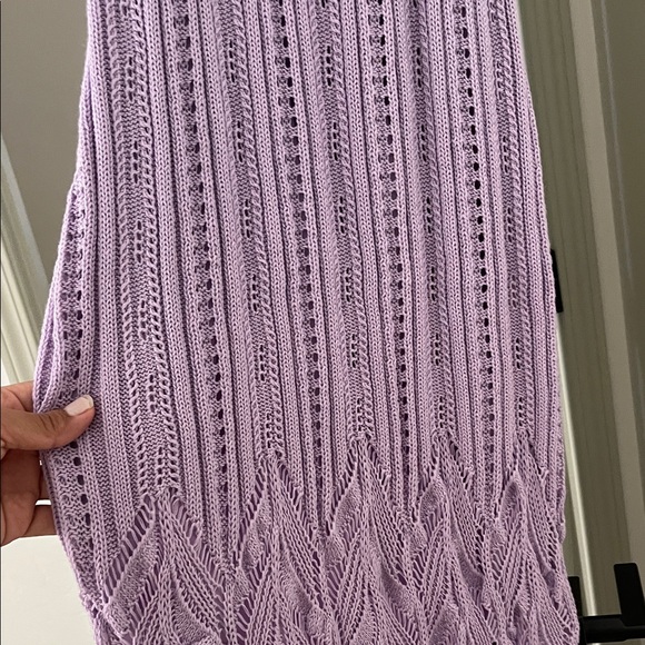 Elegant Lavender Midi Crochet Dress - Picture 4 of 7